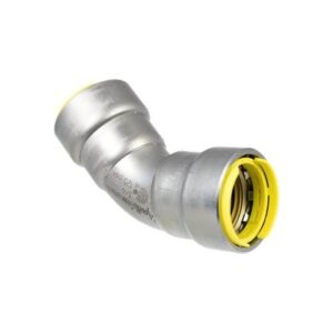 Apollo™ PWR7481562 406G Series PowerPress 45 deg Gas Elbow, 1-1/4 in, Press, Carbon Steel, HNBR, Grey