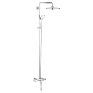 GROHE 26177002 Euphoria 260 Cooltouch Thermostatic Tub and Shower System, 10-1/4 in Dia Shower Head, 3 in Shower Head, 1.75 gpm, StarLight Chrome