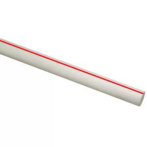 Fusio-Technik 61364U-19 FIBER-T Red-Striped Pipe, 1-1/4 in, Polypropylene, 19 ft L, SDR 7.4, White