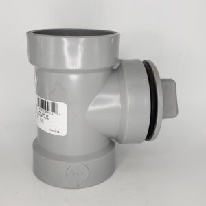 Westlake Pipe & Fittings DL443-442G Low-Rise Line Cleanout, 4 x 3 x 4 in, Hub x Hub x Gasket Plug, PVC