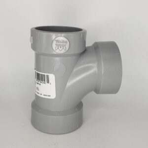 Westlake Pipe & Fittings DL400-020 Low-Rise Sanitary Tee, 2 in, Hub x Hub x Hub, PVC