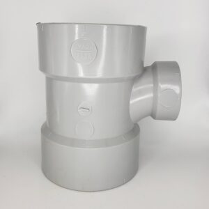 Westlake Pipe & Fittings DL400-582 Low-Rise Sanitary Tee, 8 x 4 in, Hub x Hub x Hub, PVC