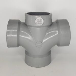 Westlake Pipe & Fittings DL428-020 Low-Rise Double Sanitary Tee , 2 in, Hub x Hub x Hub x Hub, PVC