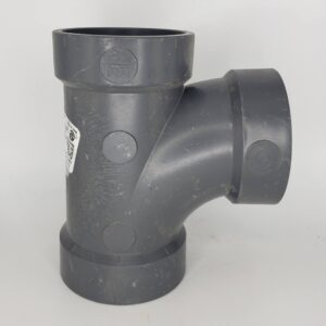 Westlake Pipe & Fittings DH400-020 High-Rise Sanitary Tee, 2 in, Hub x Hub x Hub, PVC