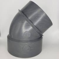 Westlake Pipe & Fittings DH1716 High-Rise 22-1/2 deg Elbow, 6 in, Spigot x Hub, PVC