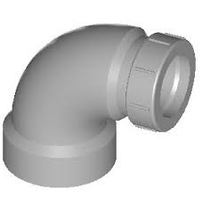 Westlake Pipe & Fittings DH251-0TAN High-Rise 90 deg Pipe Trap Adapter, 1-1/2 x 1-1/4 in, Hub x Slip Joint, PVC/Plastic