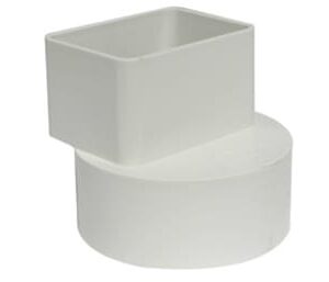 Canplas 414462BC PVC Sewer/Drainline Downspout Adapter, Flush Mount, 2 x 3 x 4 in, Downspout x H