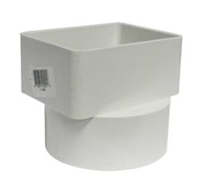 Canplas 414463BC PVC Sewer/Drainline Downspout Adapter, Flush Mount, 3 x 4 x 4 in, Downspout x H