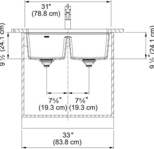 Franke MAG1201414-SHG-S Maris Undermount Sink, Stone Grey, Rectangular, 14.19 in L x 15.56 in W x Bowl x 9.492 in D Bowl, 31 in W x 17.835 in L, Undermount Mounting, Granite
