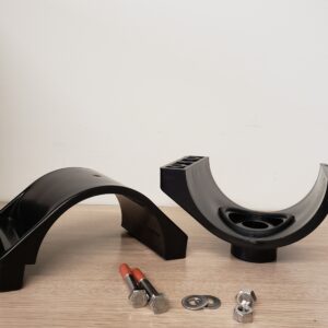 Lateral LPS-40010-0SS Polyethylene Saddles, 4 x 1 in, Polyethylene/Stainless Steel