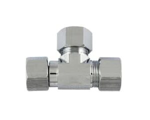 LynCar 1650438 Adapter, 3/8 x 3/8 x 1/4 in, Female Swivel NPSH Connection, Brass, Chrome Plated