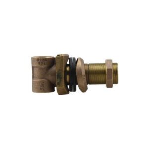 Boshart Industries PA-100-CTNL Brass Concrete Tile Pitless Adapter, 1 in Drop Pipe and Discharge, Bronze