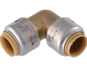 SharkBite Max™ UR248 90 deg Elbow, 1/2 in, Push-Fit x Push-Fit, Brass/EPDM/Stainless Steel