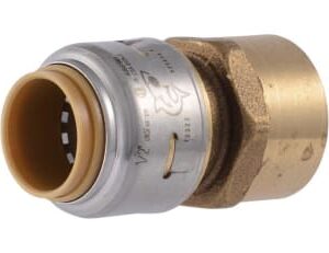 SharkBite Max™ UR072 Adapter, 1/2 in, Push-Fit x FNPT, Brass/EPDM/Stainless Steel