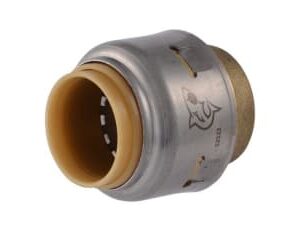 SharkBite Max™ UR514 End Cap, 1/2 in, Push-Fit x Push-Fit, Brass/EPDM/Stainless Steel