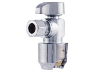 SharkBite Max™ UR23036CA Angle Stop, 1/2 x 3/8 in, Push-Fit x Compression, Brass Body