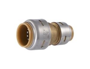 SharkBite Max™ UR058 Coupling, 3/4 x 1/2 in, Push-Fit x Push-Fit, Brass/EPDM/Stainless Steel