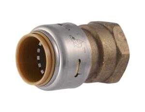 SharkBite Max™ UR088 Adapter, 3/4 in, Push-Fit x FNPT, Brass/EPDM/Stainless Steel