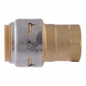 SharkBite Max™ UR092 Adapter, 3/4 x 1/2 in, Push-Fit x FNPT, Brass/EPDM/Stainless Steel