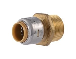 SharkBite Max™ UR116 Adapter, 1/2 x 3/4 in, Push-Fit x MNPT, Brass/EPDM/Stainless Steel