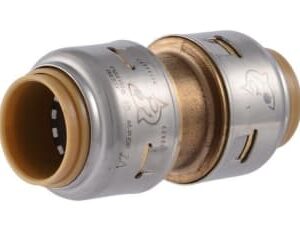 SharkBite Max™ UR008 Coupling, 1/2 in, Push-Fit x Push-Fit, Brass/EPDM/Stainless Steel