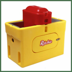 Ritchie 18384 Omni 2 Waterer, 2.2 gal, Stainless Steel/Poly, Yellow/Red