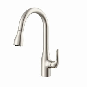 Gerber® G0040164SS Viper Single-Hole Pulldown Kitchen Faucet, 1.75 gpm, Brushed Nickel , 1 Handle, 1 Faucet Hole, Function: Spray/Aerated Stream, Commercial