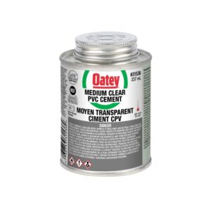 Oatey® 31536 Medium PVC Cement, 237 mL Container, Clear