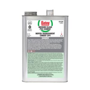 Oatey® 31539 Medium PVC Cement, 3780 mL Container, Clear
