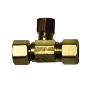 LynCar 3415LF 3-Way Adapter Tee, 3/8 x 1/4 in, Female Swivel, Brass