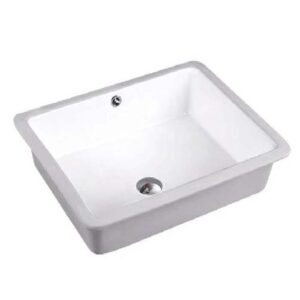 ONEX OCU1713 Undermount Bathroom Sink, Rectangular, 19.68 in L x 15.75 in W x 7.08 in H, Ceramic Porcelain, White