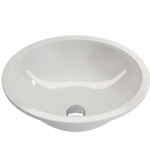 BOCCHI 1384-001-0125 PARMA Undermount Bathroom Sink, Oval, 22.4 in L x 17.7 in W x 7.3 in H, Undermount Mount, Fireclay, White