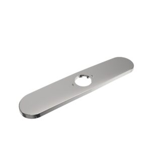 BOCCHI 2180-0003SS Contemporary Deck Plate, For use with BOCCHI Single hole kitchen Faucets, 2-1/4 in L x 10 in W x 0.4 in H, ABS (Plastic), Stainless Steel