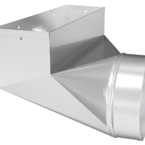 Tradesman RAB/0541/SH Right Angle Duct Boot, 5 x 4 x 10 in, Galvanized Steel, 30 ga, With Safety Hem