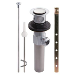 Waltec® 33W571 Mechanical Lavatory Pop-Up Drain, 1-1/4 in, 2-Piece Tube, Chrome Plated