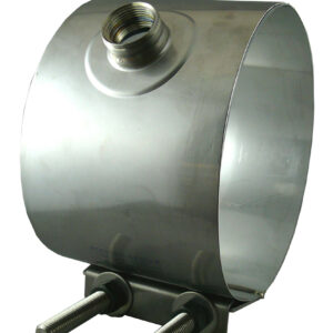 CAMBRIDGE BRASS™ 8403-0663-F7 TECK™ Double-Bolt Saddle, 6 in IPS, 2 in C-900 FIP Outlet, 6.43 - 6.83 OD Range, Stainless Steel