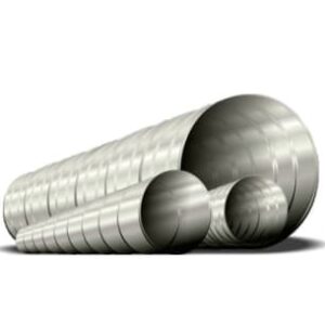 Tradesman SPI/0004/28 Spiral Pipe, 4 in Dia, 120 in L, Galvanized Steel, 28 ga