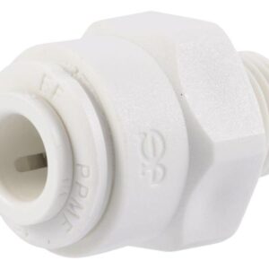 John Guest® PP011224W-US Male Connector, 3/8 x 1/2 in, Tube x NPTF, Polypropylene, White