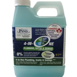 Nature's Pond 30412 4-In-1 Ultra Concentrate Blend Plumbing, Garbage, Septic & Sewage, 1 gal