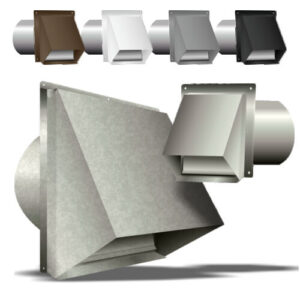 Tradesman WCD/0008/GV Hooded Wall Cap With Damper, 8 in, Galvanized Steel, 30 ga