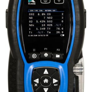 Kane KANE460 HVACR Wireless All-In-One HVACR Analyser, Natural Gas, Light Oil, Propane, Butane, LPG Fuel, 0 to 21 % Oxygen Concentration, 0 to 99 % Carbon Dioxide Concentration, Black