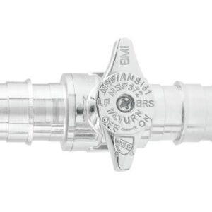 BMI® 09104 Straight Stop Ball Valve, 1/2 in, F1960 Cold-Expansion PEX, 1/4-Turn, Lead Free Brass Body, Chrome-Plated