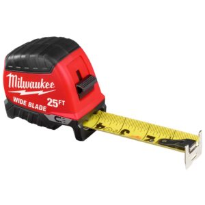 Milwaukee® 48-22-1225M Magnetic Wide Blade Measuring Tape, 25 ft L 1 in W x Blade, Steel Blade