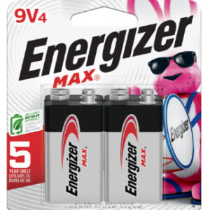 ADCAN 522BP-4 Energizer Max 9V Alkaline Batteries, 4 Pack