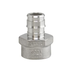 Boshart Industries SSCEP-FA0705 Reducing Adapter, 3/4 x 1/2 in, F1960 Cold-Expansion PEX x FPT, 304 Stainless Steel