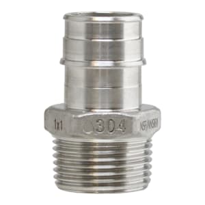Boshart Industries SSCEP-MA0710 Increasing Adapter, 3/4 x 1 in, F1960 Cold-Expansion PEX x MPT, 304 Stainless Steel