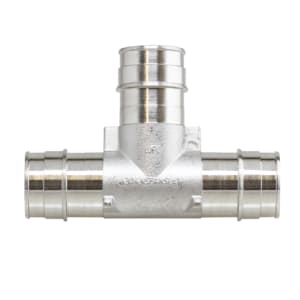 Boshart Industries SSCEP-T070705 Reducing Tee, 3/4 x 3/4 x 1/2 in, F1960 Cold-Expansion PEX, 304 Stainless Steel