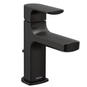 Moen® 6908BL Rizon One-Handle Low-Arc Bathroom Faucet, Matte Black
