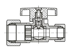 BMI® 09684 Straight Ball Valve, 5/8 x 3/8 in Compression, Chrome, Lead-Free