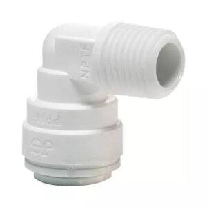 John Guest® PP480822W-US Rigid Elbow, 1/4 x 1/4 in, Tube x NPTF, Polypropylene